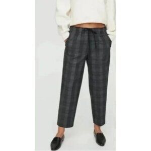 Aritzia The Group Babaton Pants M Womens Gray Plaid Flannel Jimmy NWOT $128